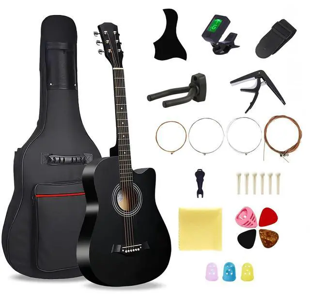 Main image of 38'' Wood Acoustic Guitar for Adults, 6 Steel-String Acoustic Guitar With Guitar Bag and Beginner Kits for Beginner