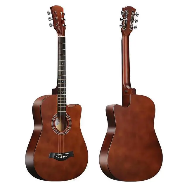 Alt view image 5 of 5 - 38inch Wood Acoustic Guitar for Adults, 6 Steel-String Acoustic Guitar With Guitar Bag, Elementary Tutorial of Folk Guitar for Beginners