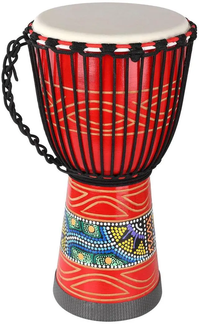 Main image of Djembe Drum African Drum for Adults,10'' x 20'' Mahogany Goatskin Drumhead Hand Drums Gift for Beginner (Red)