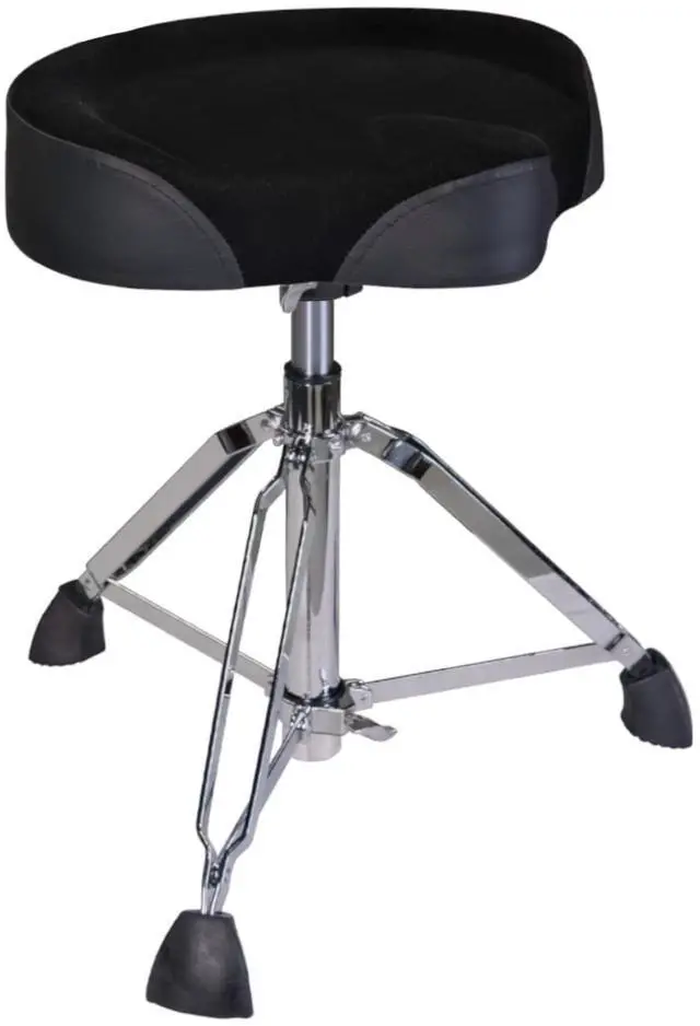 Main image of Drum Throne, 4" Padded Drum Stool, Hydraulic Drum Seat Height Adjustable, Heavy Duty Motorcycle Style Drum Chair, Airlift Guitar Chair, Drumming Stools with Anti-Slip Feet for Adults Drummers