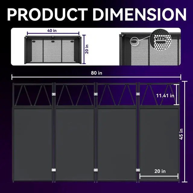 Alt view image 3 of 7 - DJ Table Stand Portable Booth, All-Metal Heavy-Duty Foldable DJ Stand, Iron Plate Surface DJ Facade Booth, with 8 Machine-Washable Scrims, Travel Bag