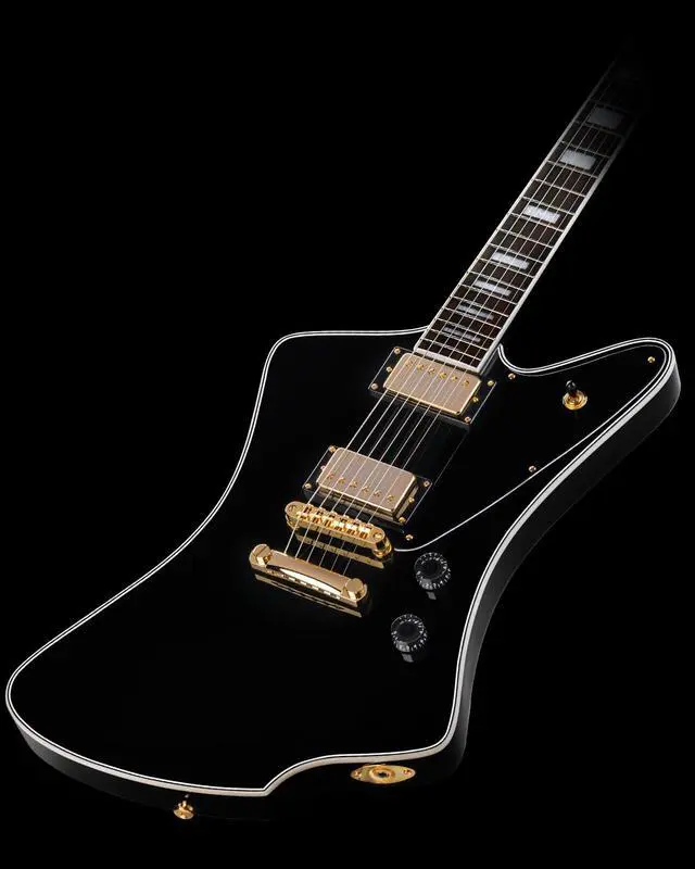 Alt view image 3 of 7 - WestCreek Mirage Solid Body Electric Guitar, Mahogany Body, Maple Neck, Rosewood Fretboard, Rounded End Frets, Bone Nut (Glossy Obsidian Black)
