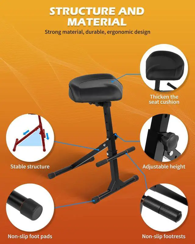 Alt view image 4 of 7 - Guitar Stool, Height Adjustable Guitar Seat, Adjustable Footrest Guitar Chair for Kids Adults Guitarist, Portable and Foldable Drum Stool Throne for Drummer (SGT-20)