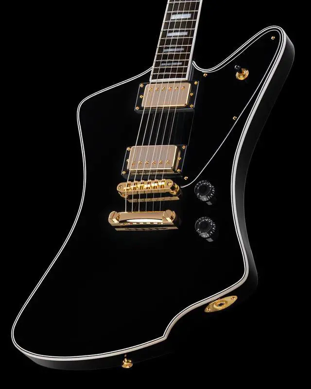 Alt view image 5 of 7 - WestCreek Mirage Solid Body Electric Guitar, Mahogany Body, Maple Neck, Rosewood Fretboard, Rounded End Frets, Bone Nut (Glossy Obsidian Black)