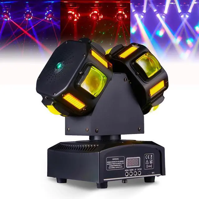 Main image of LED Moving Head Dj Lights 8 LEDs DJ Lighting RGB Beam Rotating Stage Lights Strobe & Star Effect with Sound Activated DMX 512 for Party Concert Festival Show