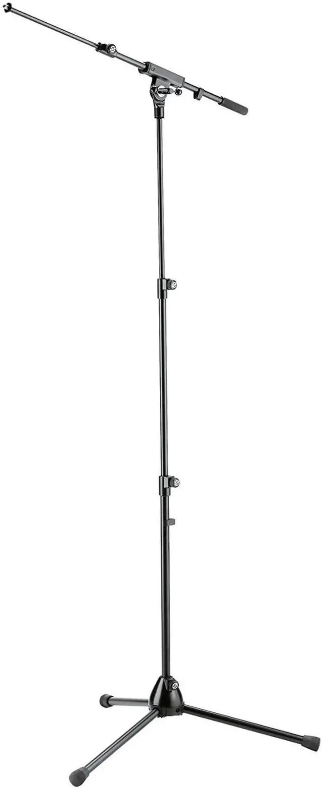 Alt view image 2 of 2 - Konig & Meyer 25200.500.55 Microphone Stand With 2 Piece Telescopic Boom Arm | Easy Height Adjustment | Folding Leg Design | Non-Slip Tripod Base | Pro Grade for all Musicians | German Made