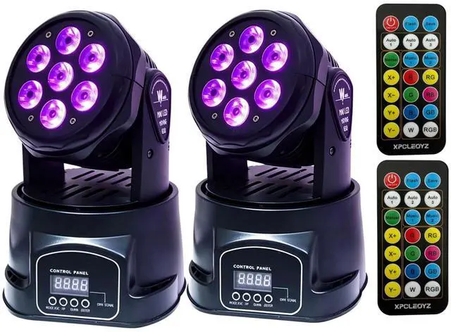 Main image of Moving Head Light 7 x 18W 6 in 1 LED RGBWA+UV Stage DJ Lights | DMX& Sound Activated, 9/14 CH, 540° Pan & 180° Tilt, Wash Light for Party, Weddings, Clubs, Concerts, Bars and Events
