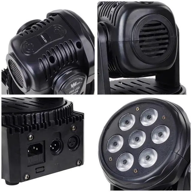 Alt view image 4 of 4 - Moving Head Light 7 x 18W 6 in 1 LED RGBWA+UV Stage DJ Lights | DMX& Sound Activated, 9/14 CH, 540° Pan & 180° Tilt, Wash Light for Party, Weddings, Clubs, Concerts, Bars and Events