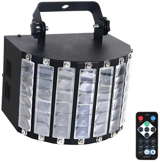 Main image of DJ Disco Party Light: Compact Derby Effect | RGBW Beam Output Through 48 Lenses - Remote Sound Activated DMX Control - Easy Setup Great for Dance Wedding Gig Band Mobile Karaoke Bar Club Home Party