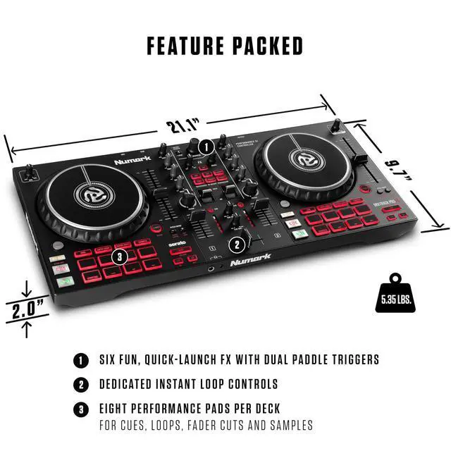 Alt view image 5 of 7 - Mixtrack Pro FX Serato DJ Controller with 2 Decks, Mixer, Effects Paddles and Audio Interface