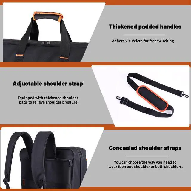 Alt view image 6 of 7 - DJ Controller Case for DDJ-FLX10/ 1000/REV7/REV5/800/ FLX6 AlphaTheta DDJ-GRV6 With Thick EVA Padding, Adjustable Shoulder Strap,Fits Up to 15.6" Laptops Perfect for DJ and Music Producers