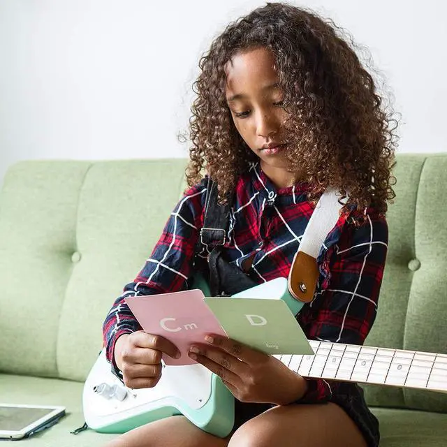 Alt view image 5 of 6 - Pro VI Electric kids real guitar for Beginners Ages 9+ Learning app & lessons included (Pink)