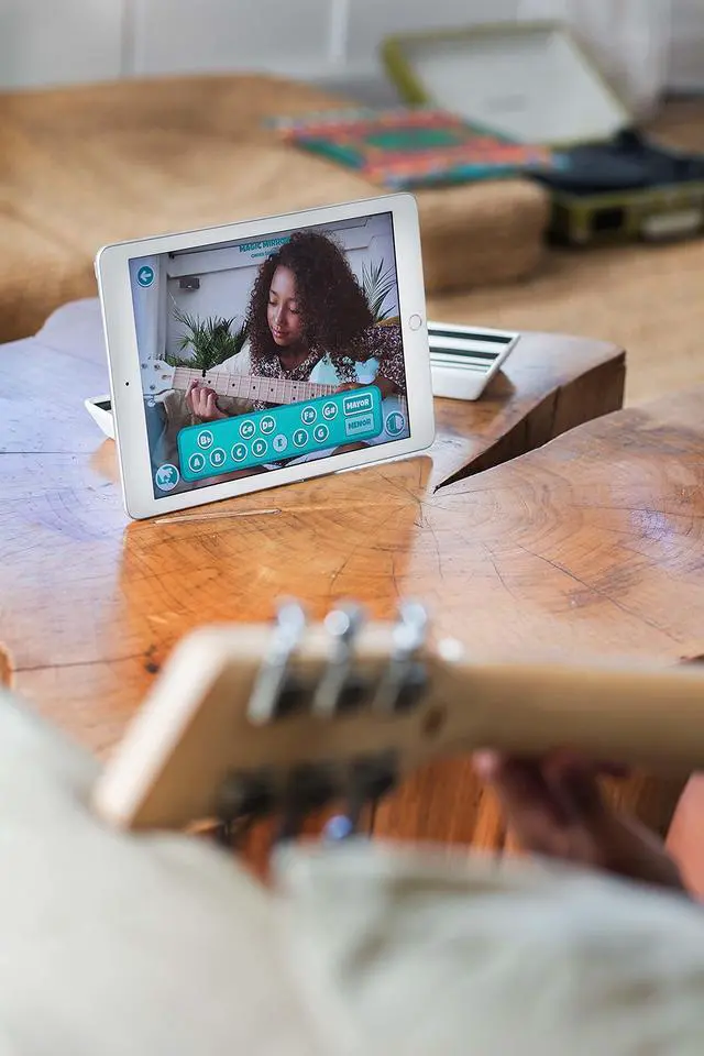 Alt view image 6 of 6 - Pro VI Electric kids real guitar for Beginners Ages 9+ Learning app & lessons included (Pink)