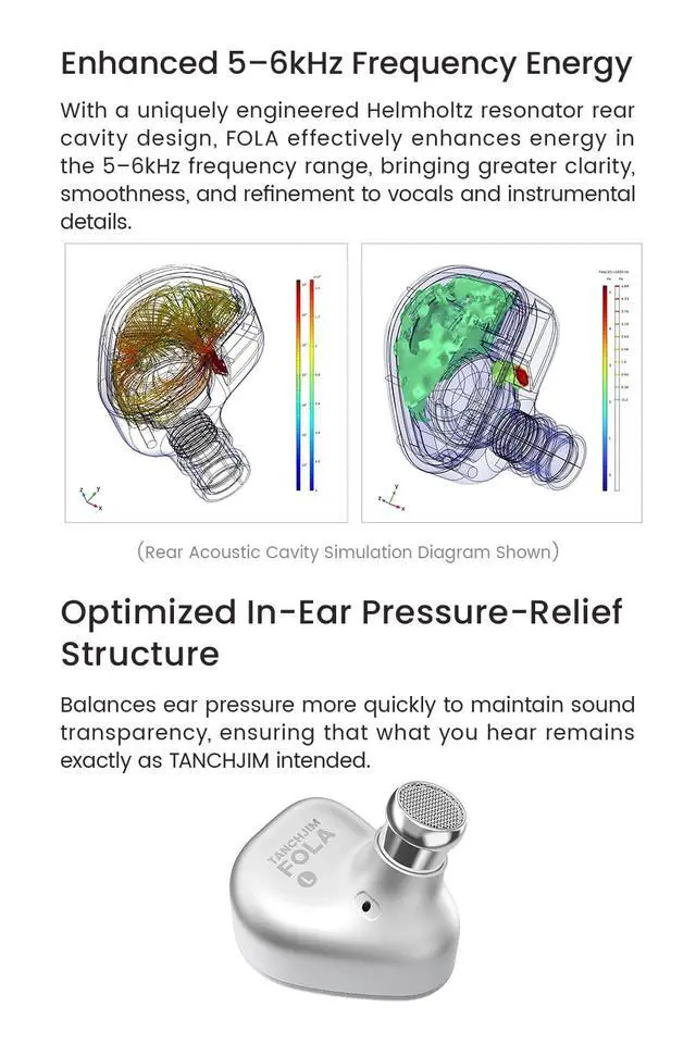 Alt view image 6 of 7 - FOLA Wired Gaming IEM without Mic, HiFi Earphone with HRTF Virtual 7.1/5.1 | Refined Vocals Instrument Details in Ear Monitor, Gaming Sound in APP, 3 Nozzles, 3.5/4.4mm/Type C, CNC Metal Housing