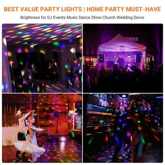 Alt view image 6 of 7 - DJ Disco Party Light: Compact Derby Effect | RGBW Beam Output Through 48 Lenses - Remote Sound Activated DMX Control - Easy Setup Great for Dance Wedding Gig Band Mobile Karaoke Bar Club Home Party