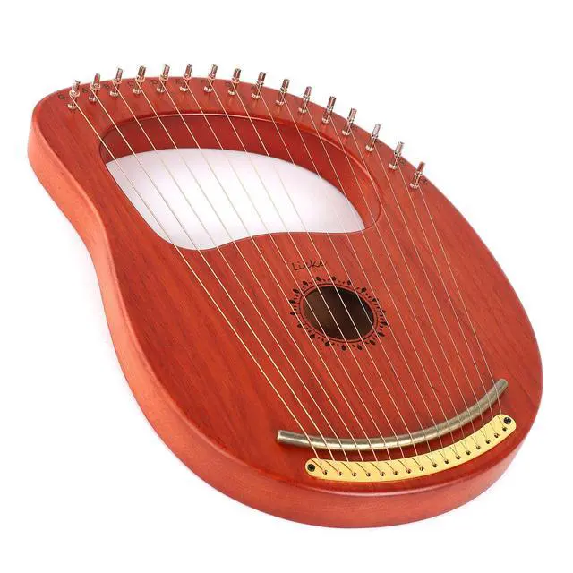 Alt view image 6 of 6 - Lyre Harp 16 Strings with Bag Tuning Wrench,Metal Strings,Mahogany Body and Copper Saddle,Professional Lyre Harp instrument Gift for Beginner Musician
