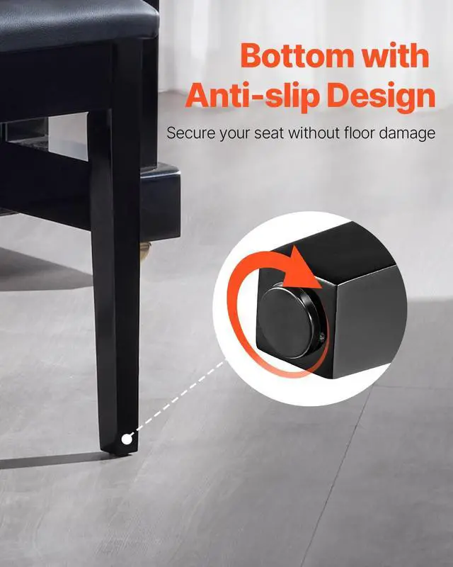 Alt view image 6 of 7 - Piano Bench, 29.5" x 14" x 19", Duet Keyboard Piano Chair with High-Density Padded Cushion, Storage Compartment for Music Books, Wooden Piano Bookcase Stool Seat, for Vanity and Living Room