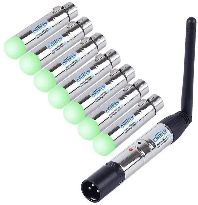 Main image of DMX Wireless, 8pcs 2.4G DMX 512 1 Male Transmitter & 7 Female Receivers Short version for Stage PAR Party Light
