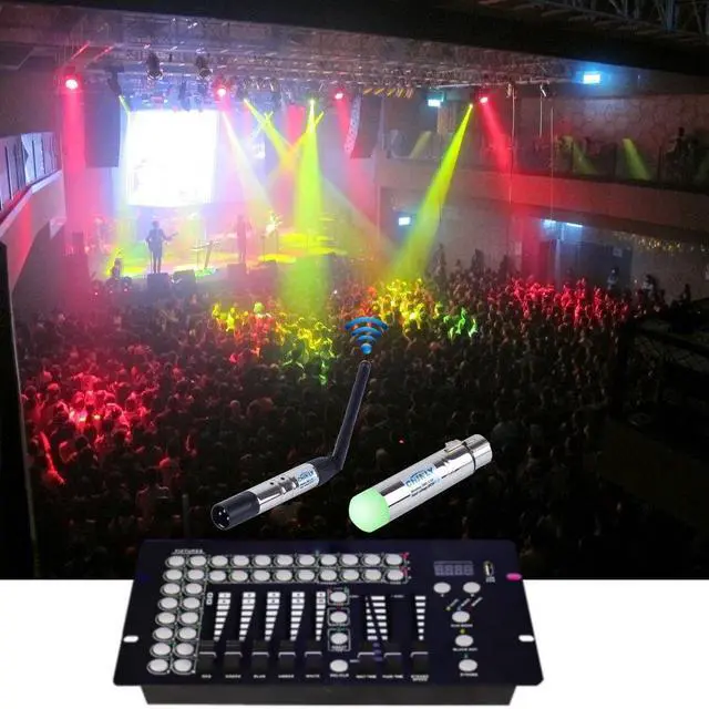Alt view image 6 of 6 - DMX Wireless, 8pcs 2.4G DMX 512 1 Male Transmitter & 7 Female Receivers Short version for Stage PAR Party Light