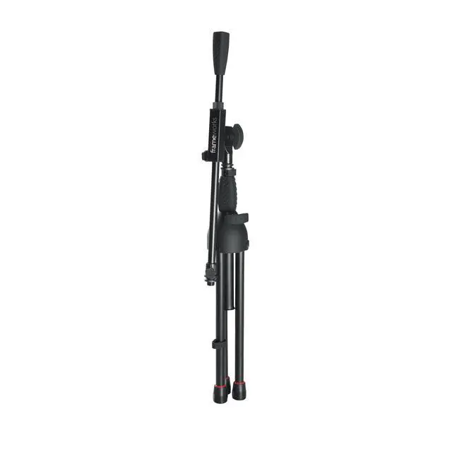 Alt view image 3 of 4 - Short Tripod Base Microphone Stand with Soft Grip Twist Clutch, Boom Arm, and Both 3/8" and 5/8" Adapters (GFW-MIC-2621)