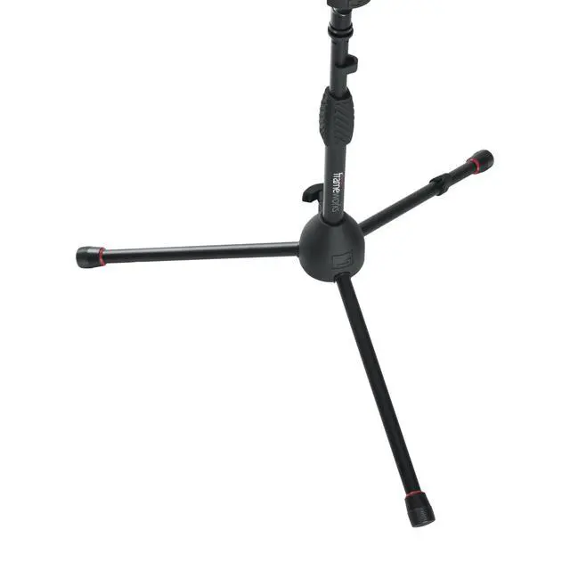 Alt view image 2 of 4 - Short Tripod Base Microphone Stand with Soft Grip Twist Clutch, Boom Arm, and Both 3/8" and 5/8" Adapters (GFW-MIC-2621)