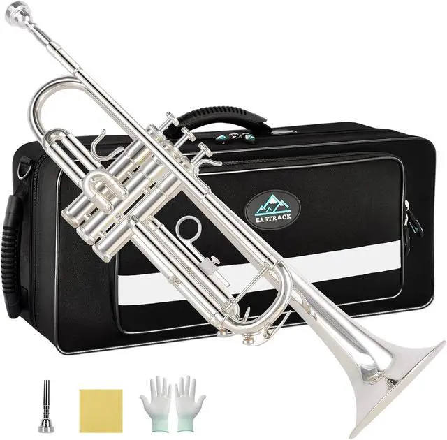 Main image of Bb Trumpet Standard Trumpet Set with Carrying Case,Gloves, 7C Mouthpiece, Tuning Rod (Silver)