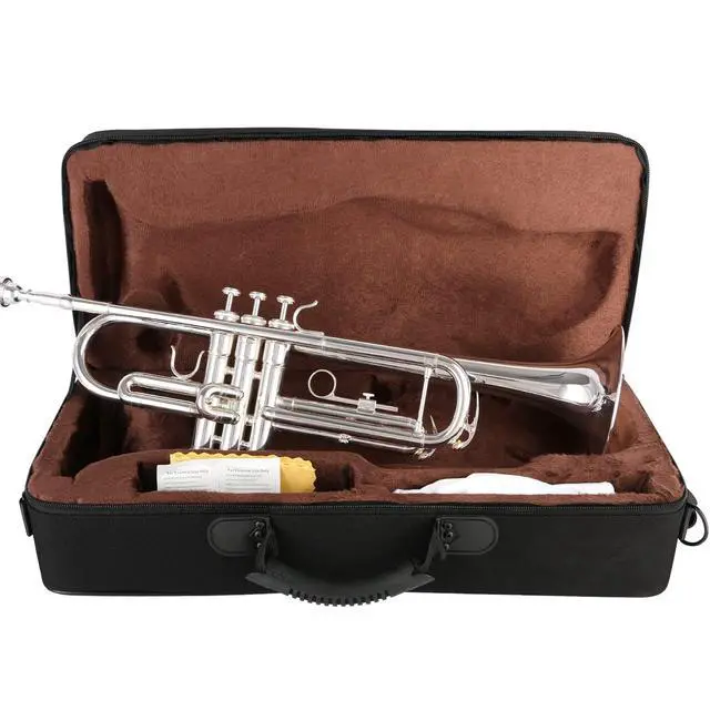 Alt view image 6 of 7 - Bb Trumpet Standard Trumpet Set with Carrying Case,Gloves, 7C Mouthpiece, Tuning Rod (Silver)