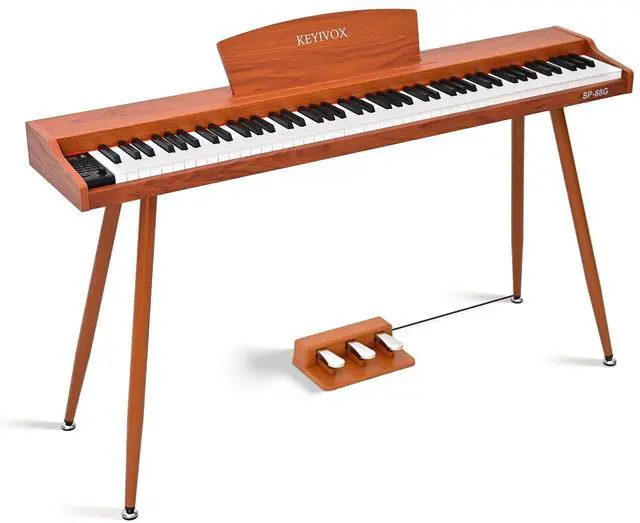 Main image of SP88G Digital Piano Keyboard with Stand & Triple Pedal, 88 key Semi Weighted Electric Piano for Beginners and Adults, 800 Tones, 600 Rhythms, 80 Demo Songs with Headphones, USB-MIDI