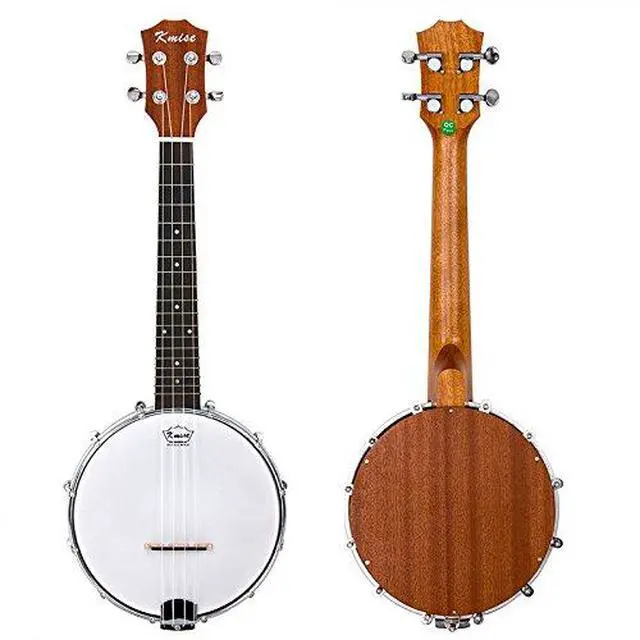 Alt view image 2 of 7 - Concert Size Banjolele, 23'' Sapele 4 Strings Portable Mini Banjo Ukulele, With Gig Bag, Tuner, Banjos Strap, Strings, Piezo Pickup, Picks, Ruler, Wrench, Bridge Beginner Kit for Professionals