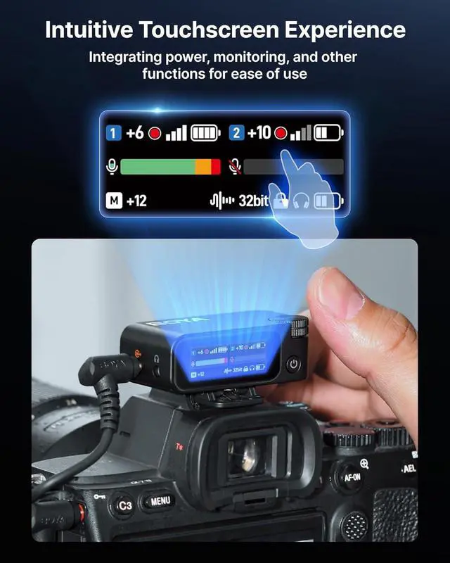 Alt view image 4 of 7 - MIC 2 Wireless Microphones for iPhone 15-16/Android/PC/Camera,AI Noise Cancellation,32-bit Float Internal Recording,984ft Range, 54H Battery with Charging Case for Recording(without Clip Mic)