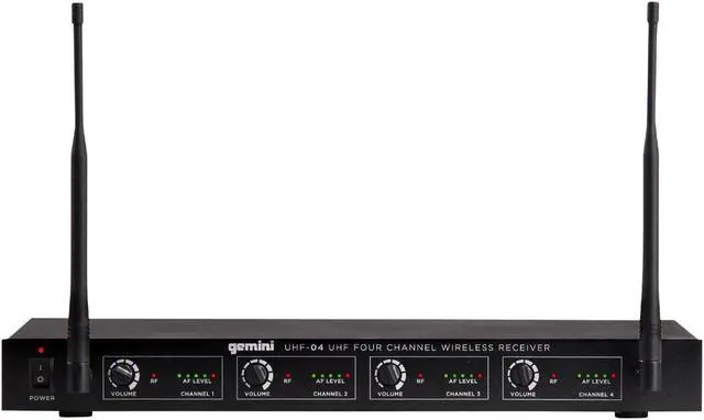 Alt view image 2 of 5 - 4-Mic UHF Wireless Headset & Lavalier System, 150ft (UHF-04HL) | 4-mic UHF headset & lavalier system - 4 channels, 517-537 MHz - 150 ft range - volume rotary control