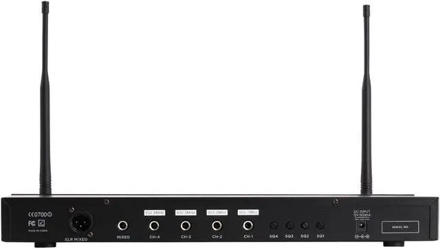 Alt view image 3 of 5 - 4-Mic UHF Wireless Headset & Lavalier System, 150ft (UHF-04HL) | 4-mic UHF headset & lavalier system - 4 channels, 517-537 MHz - 150 ft range - volume rotary control