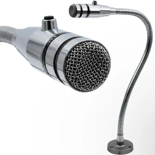 Alt view image 2 of 7 - Push-to-Talk Microphone RBX-515SBG-18X Compatible with Shure 515SBG-18X for use in Restaurants Grocery Store Drive Thru - 20" Gooseneck, Mount Attached and 6½ Cord