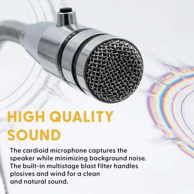 Alt view image 4 of 7 - Push-to-Talk Microphone RBX-515SBG-18X Compatible with Shure 515SBG-18X for use in Restaurants Grocery Store Drive Thru - 20" Gooseneck, Mount Attached and 6½ Cord