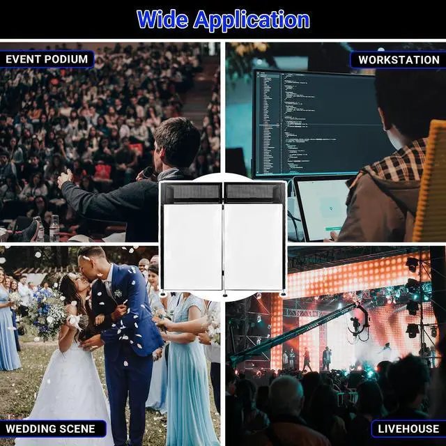 Alt view image 7 of 7 - DJ Booth Table Station 48"x24"x44",Larger DJ Facade Booth | Black & White Scrims, Detachable 48"x24" DJ Table, Carrying Bag, Foldable Metal Frame DJ Panel for Show, Party, Gathering
