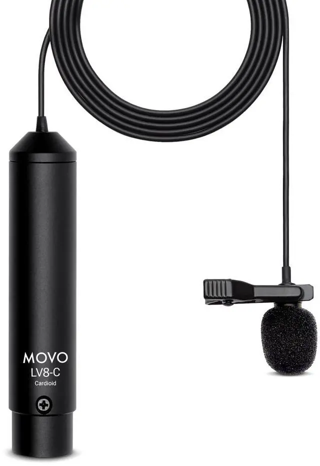 Main image of LV8-C Broadcast-Quality XLR Lavalier Cardioid Condenser Wired Microphone with 12mm Mic Capsule for Accurate Voice Recording - Kit Includes Lapel Clip, Case and Windscreen