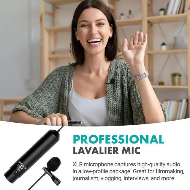 Alt view image 2 of 7 - LV8-C Broadcast-Quality XLR Lavalier Cardioid Condenser Wired Microphone with 12mm Mic Capsule for Accurate Voice Recording - Kit Includes Lapel Clip, Case and Windscreen