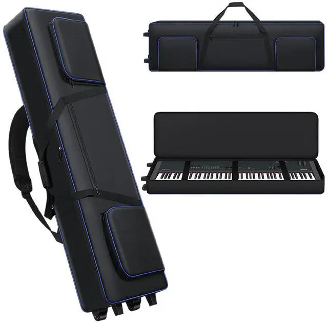 Main image of 88 Key Keyboard Case With Wheels| Portable Padded 88 Piano Case |53" x14"x7"| Rolling Keyboard Gig Bag with Handles & Adjustable Shoulder Straps| Sturdy 88 Key Keyboard Bag With 3 Pockets