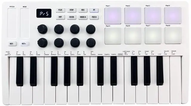 Main image of 25-Key Wireless MIDI Controller Keyboard with RGB Pads and Control Knobs | Create music anywhere with a wireless 25-key MIDI controller featuring RGB pads, smart controls and DAW compatibility