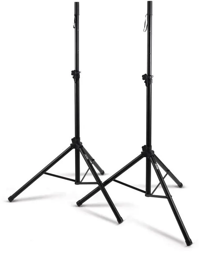 Main image of On-Stage SSP7900 All-Aluminum Speaker Stand Pack (Pair of Folding, Portable Stands, Tripod Base, Carry Bag, Height Adjustable, Nonslip Rubber Feet, 1 3/8 Mounting Poles, 1 1/2 Adapters, Black)