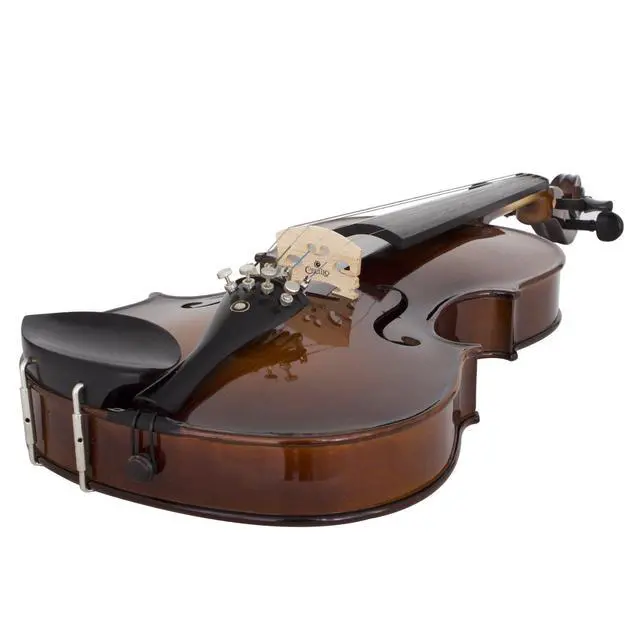 Alt view image 4 of 7 - 4/4 Full Size Violin, Hand-Carved Solid Maple & Spruce with Ebony Fittings, Includes Case, Bows, Rosin - Ideal for Practice, Performances