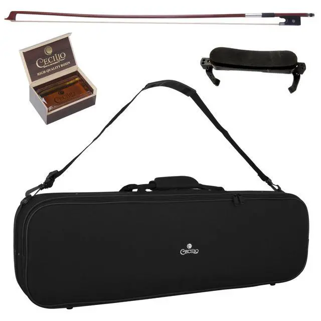 Alt view image 7 of 7 - 4/4 Full Size Violin, Hand-Carved Solid Maple & Spruce with Ebony Fittings, Includes Case, Bows, Rosin - Ideal for Practice, Performances