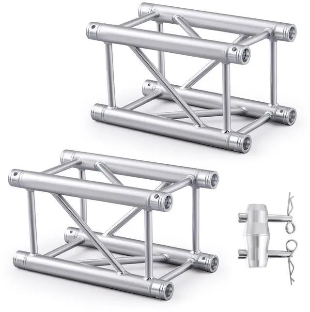 Main image of 2 Pack Aluminum DJ Light Stands Stage Truss Segment 12" x 12" Straight Square DJ Lighting Stand Trussing Stage with 8 couplers, 500 Pounds Load Capacity (1.64 ft)
