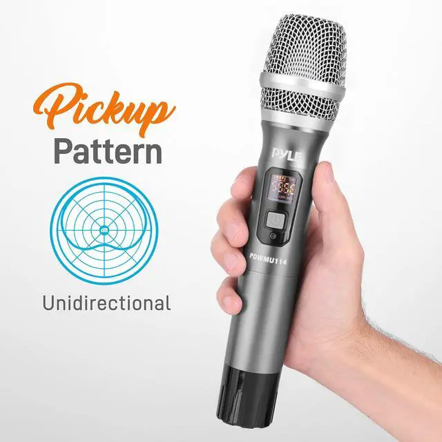 Alt view image 5 of 7 - UHF Wireless Microphone System Kit - Portable Professional Cordless Microphone Set Wireless Mic - Headset, Lavalier, Beltpack Transmitter, Receiver - Karaoke, Conference PDWMU114, Black