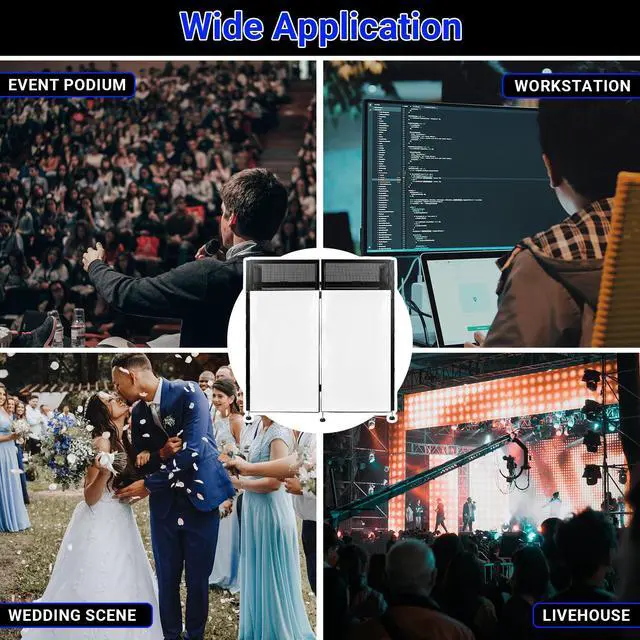 Alt view image 7 of 7 - DJ Booth Table Station 44"x42"x21", DJ Facade Booth | Black & White Scrims, Detachable 40"x20" DJ Table, Carrying Bag, Foldable Metal Frame DJ Panel for Show, Party, Gathering