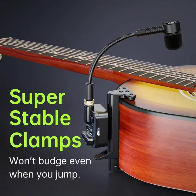 Alt view image 5 of 7 - U8 Acoustic Guitar Wireless System 2.4GHz Wireless Guitar Transmitter and Receiver for Acoustic Classical Guitar