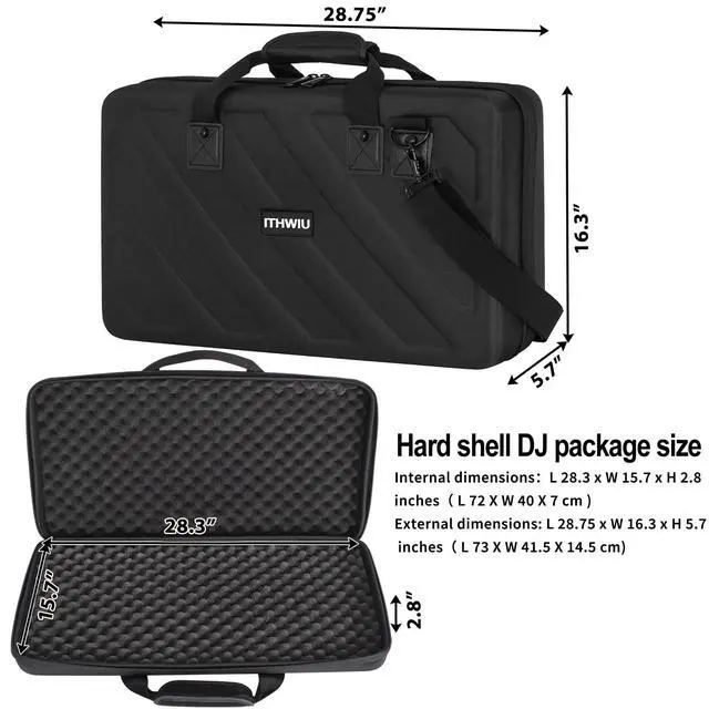 Alt view image 2 of 7 - Lightweight Molded Hard Storage Case Fits Pioneer DDJ 1000, 1000SRT DJ Controllers Carrying Case Black
