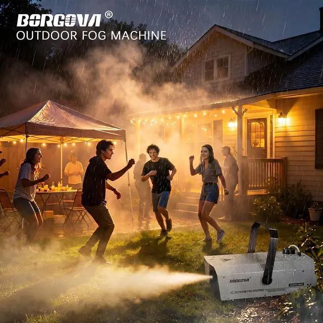 Alt view image 2 of 7 - 1500W Waterproof Fog Machine DMX Wireless Remote Stage Smoke Maker | 1.3L Tank, LCD Adjustable Settings, 3-4 Min Warm-Up, Outdoor Rainproof, For Halloween Parties Concert Events