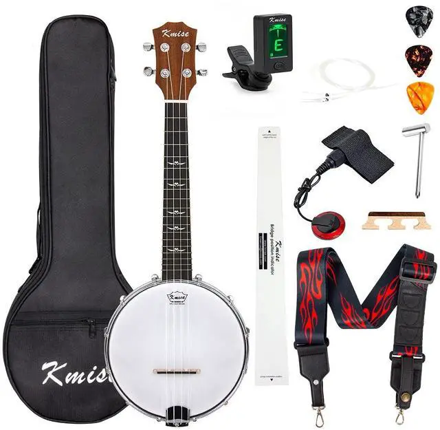 Main image of Banjo Ukulele Concert Size 23 Inch With Bag Tuner Strap Strings Pickup Picks Ruler Wrench Bridge (Beige)