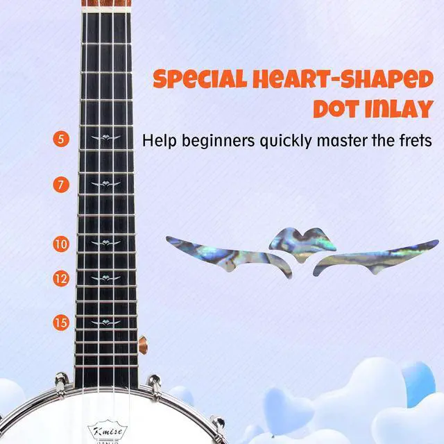 Alt view image 2 of 7 - Banjo Ukulele Concert Size 23 Inch With Bag Tuner Strap Strings Pickup Picks Ruler Wrench Bridge (Beige)